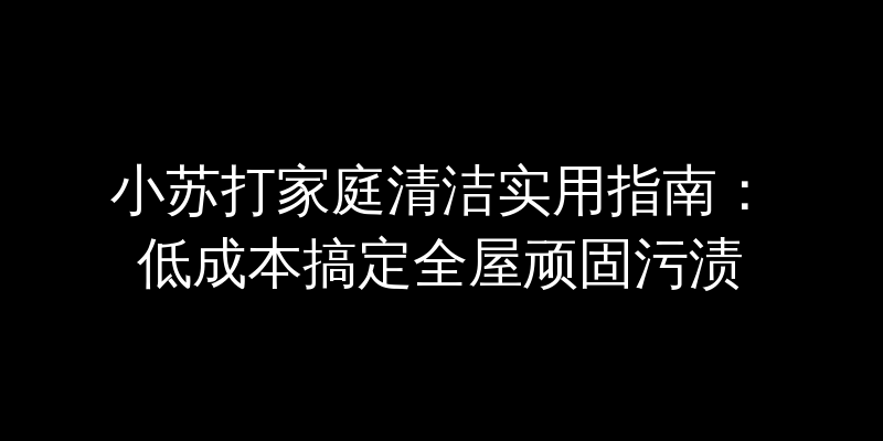 小苏打家庭清洁实用指南：低成本搞定全屋顽固污渍
